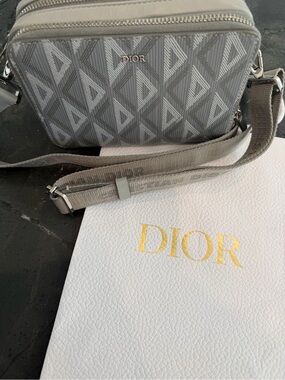 Dior Gray Geometric Crossbody Bag